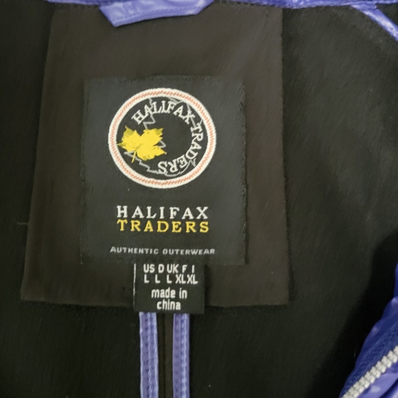 Halifax Traders Puffer Jacket Juniors Size Large Black and Purple - Picture 11 of 15